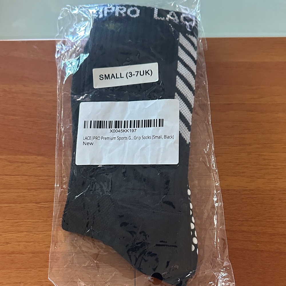 Premium Black Men's Grip Socks - Small